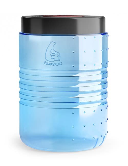Clear polycarbonate bear canister, Thru Picks illustration