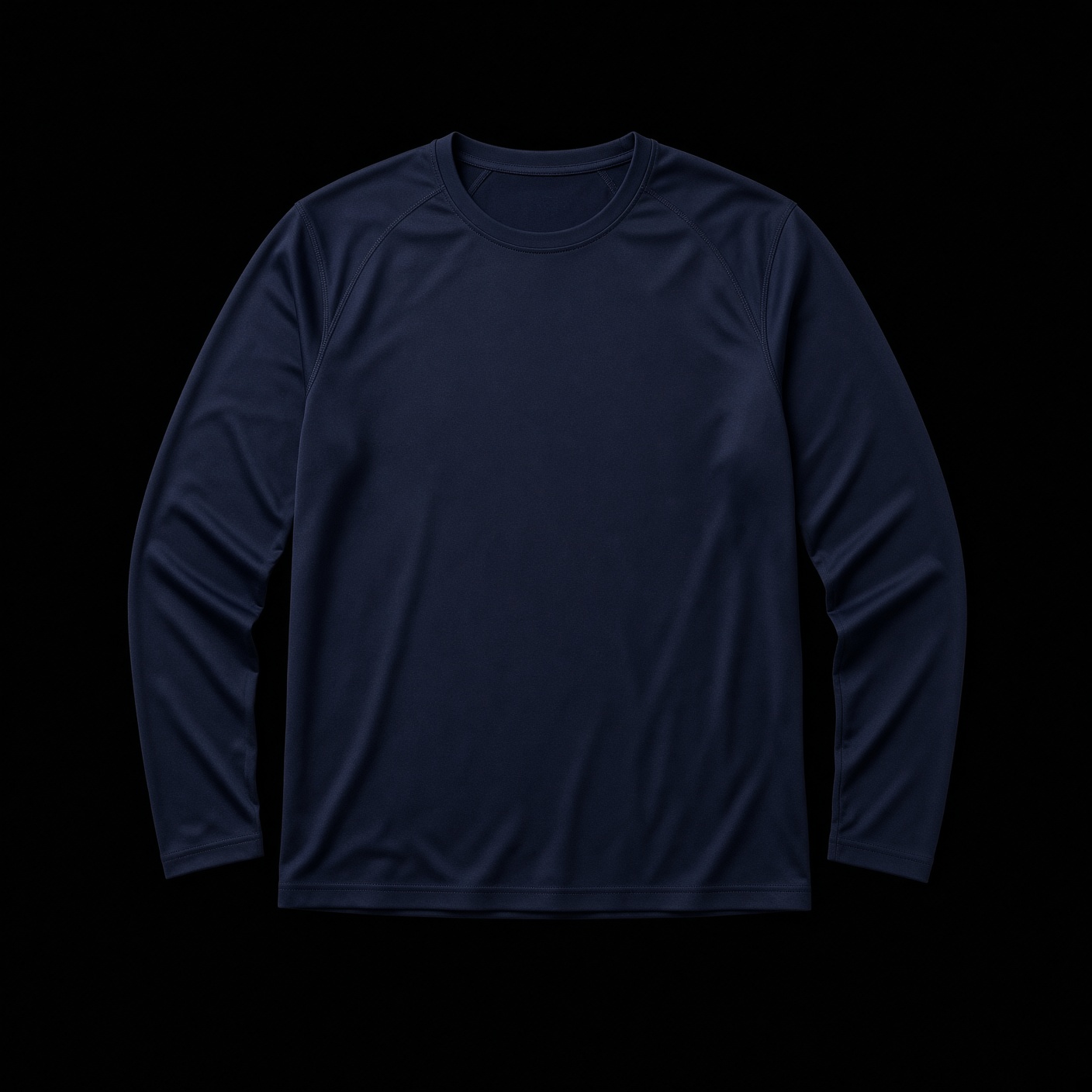 Navy synthetic crew base layer, Thru Picks illustration