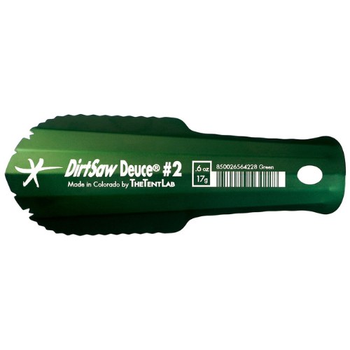 Tiny orange ultralight trowel, Thru Picks illustration