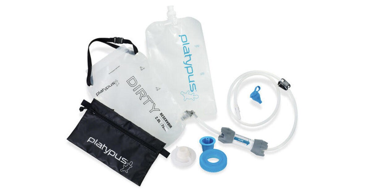 Gravity water filter bag system, Thru Picks illustration