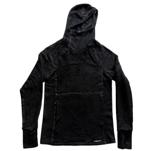 Charcoal alpha-direct fleece hoodie, Thru Picks illustration