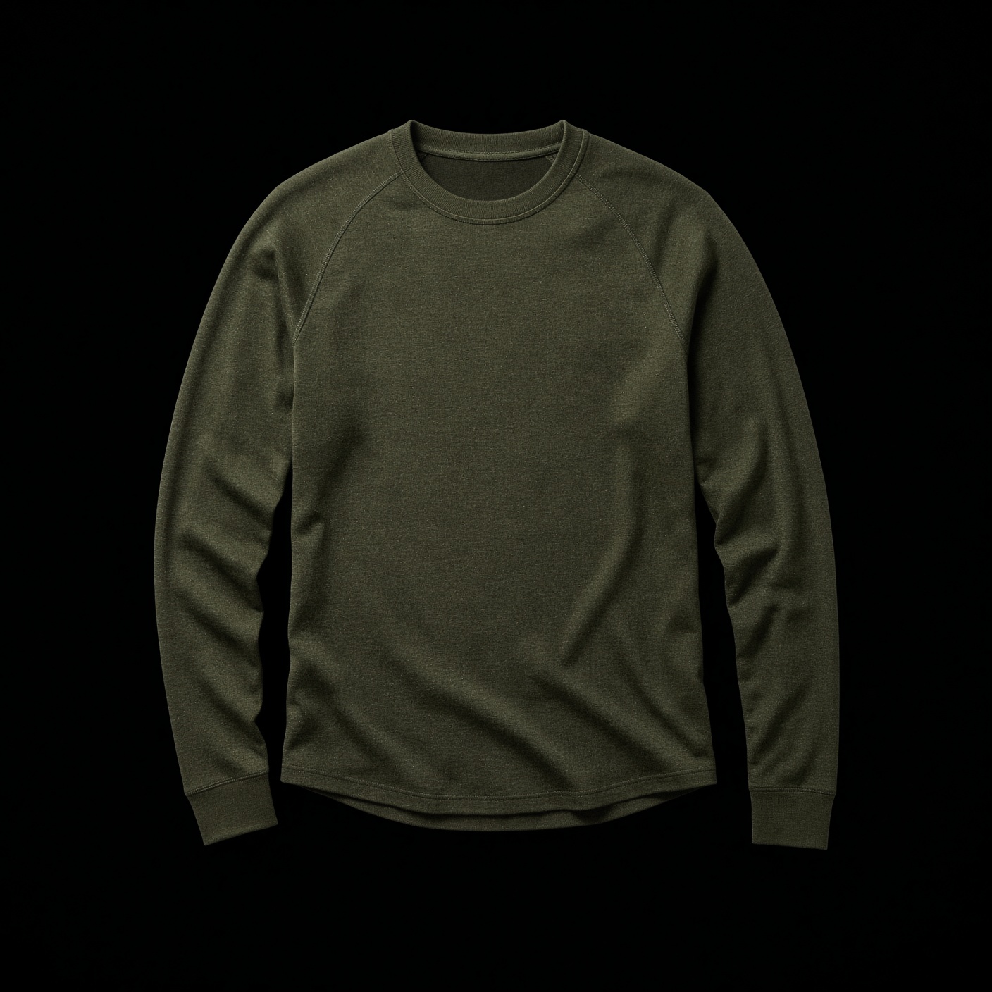 Olive merino thermal base layer top, Thru Picks illustration