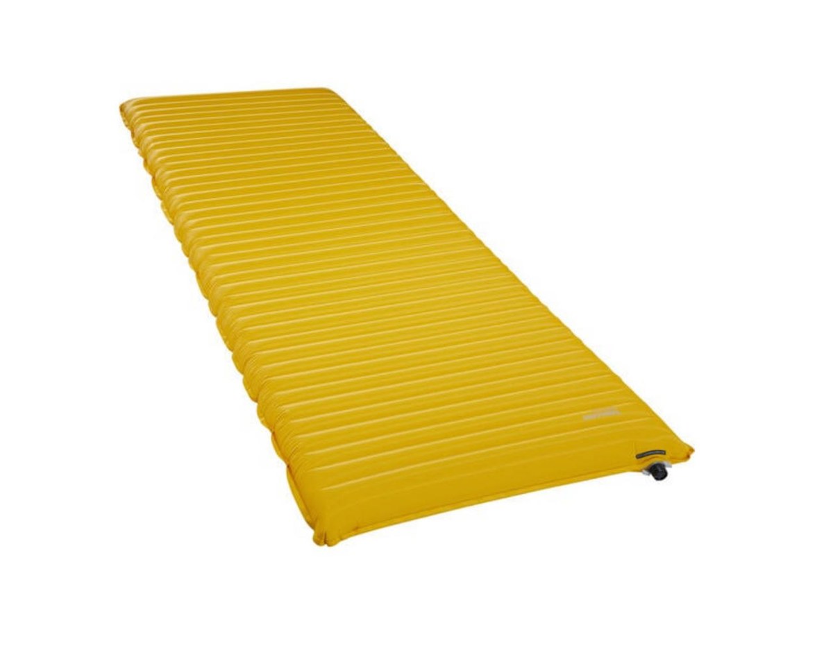 Yellow ultralight inflatable sleeping pad, Thru Picks illustration